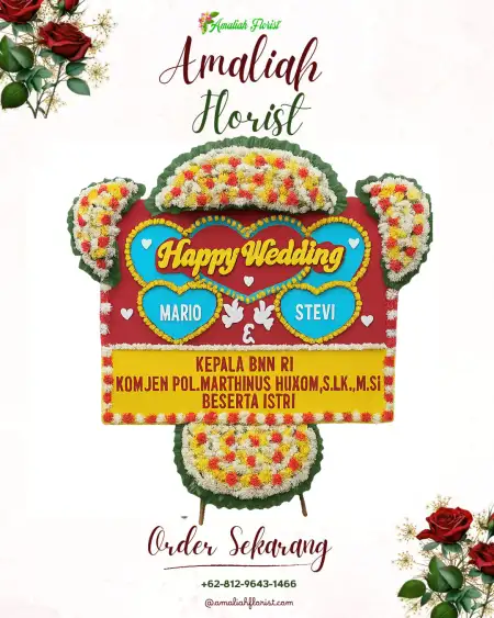 Papan Bunga Pernikahan Delang